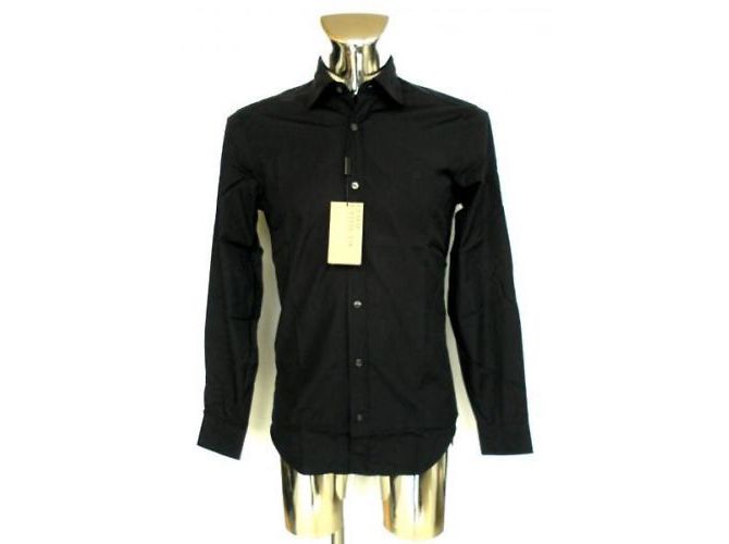 BURBERRY BRIT MEN'S BASIC CASUAL SHIRT BLACK SLIM FIT  LARGE - view 7