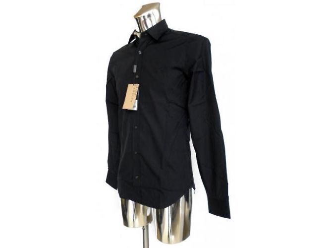 BURBERRY BRIT MEN'S BASIC CASUAL SHIRT BLACK SLIM FIT  LARGE - view 8