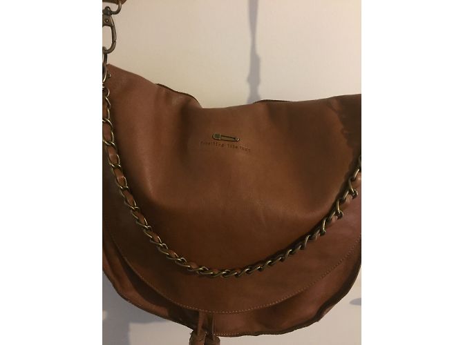 Autre Marque Borsa a tracolla lkks in pelle di agnello caramello - vista 5