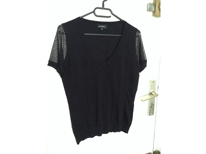 Autre Marque Top Carroll in cotone nero - vista 3