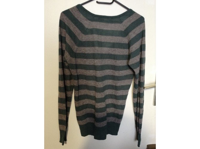 Liu.Jo Gestreifter Pullover aus Alpakawolle Grün - Ansicht 6