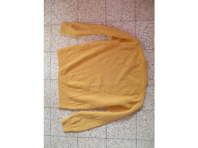 Autre Marque Pull en laine d'agneau jaune moutarde M - vue 4