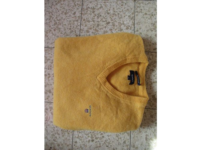 Autre Marque Pull en laine d'agneau jaune moutarde M - vue 5