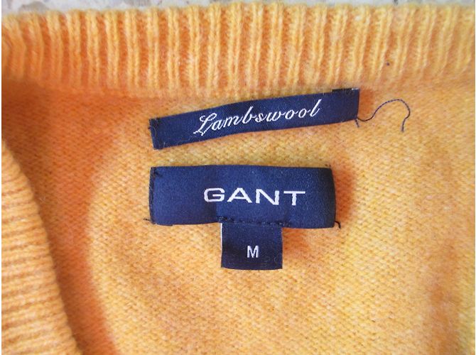 Autre Marque Pull en laine d'agneau jaune moutarde M - vue 6