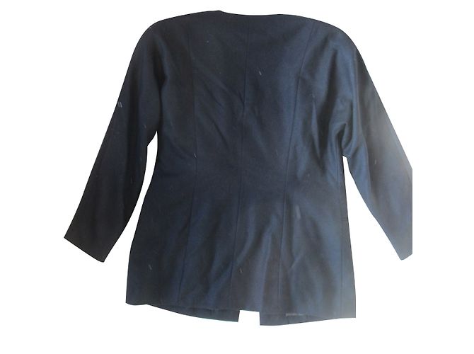 Abrigo negro de lana Emmanuelle Khanh Talla 40 - vista 2