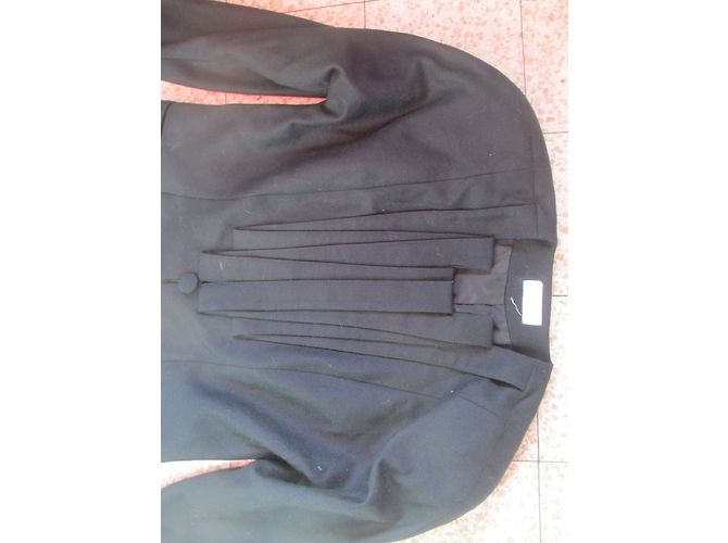Abrigo negro de lana Emmanuelle Khanh Talla 40 - vista 3