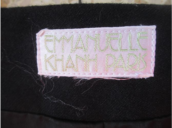 Abrigo negro de lana Emmanuelle Khanh Talla 40 - vista 4