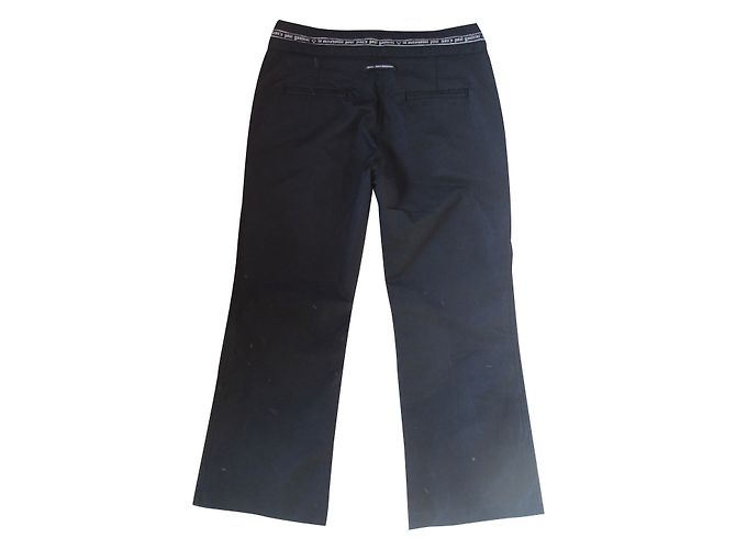 Jean Paul Gaultier Pantalón Negro de Algodón Talla 30 - vista 2