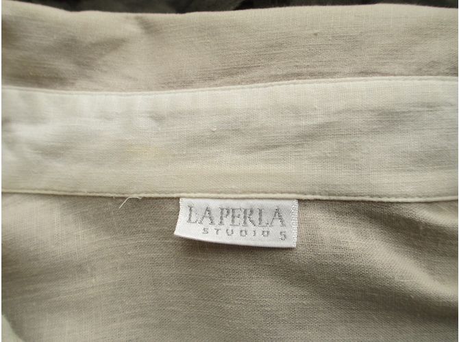 La Perla Bluse aus Leinen Eggshell Aus weiß - Ansicht 5