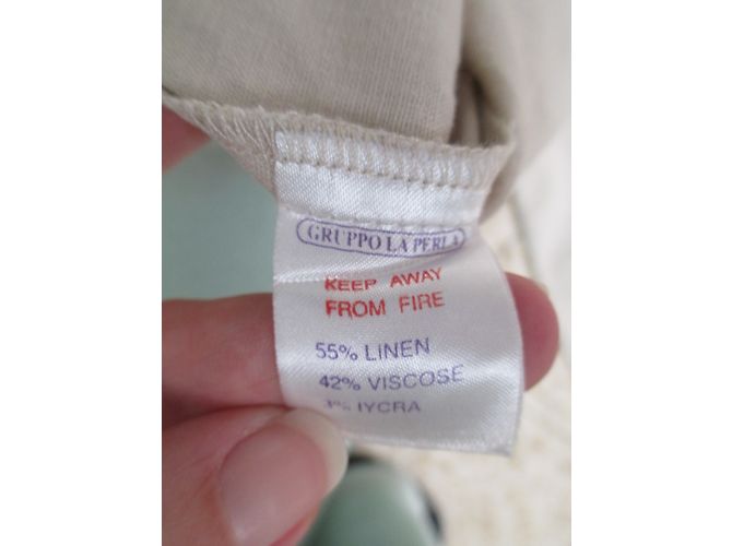 La Perla Bluse aus Leinen Eggshell Aus weiß - Ansicht 6