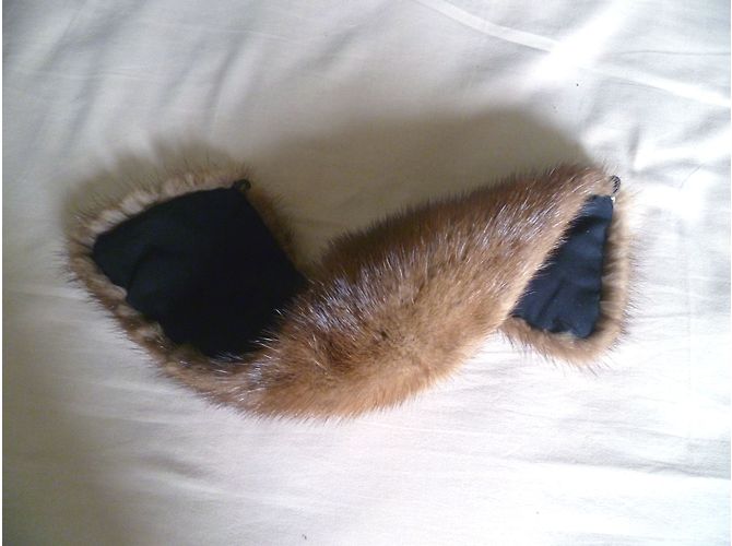 Autre Marque Le Renard Sciarpa in visone Little Neck Marrone - vista 5