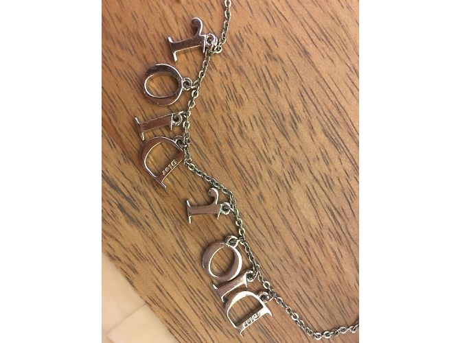 Christian Dior Collana con logo Dior in argento - vista 3