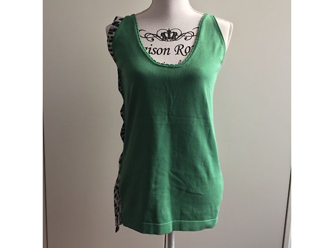 Top sin mangas Just Cavalli de punto de algodón verde - vista 7
