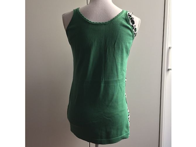 Top sin mangas Just Cavalli de punto de algodón verde - vista 9