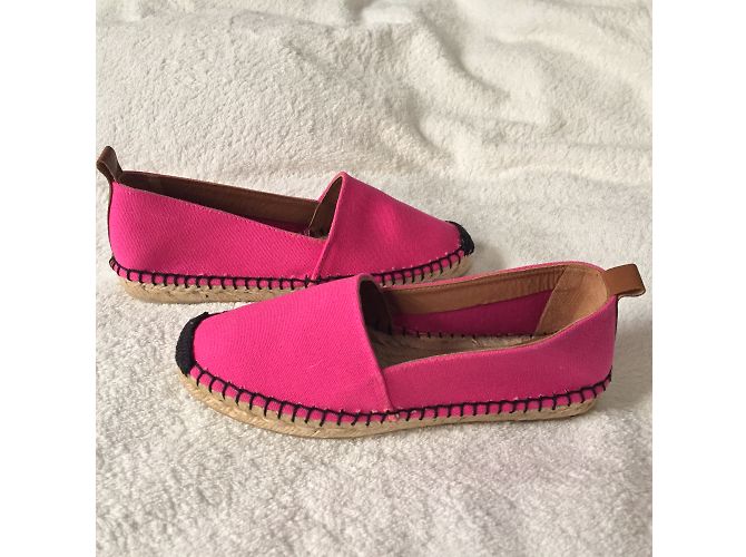 Flamingos Espadrilles Fuchsia Baumwolle Größe 36 Pink - Ansicht 10