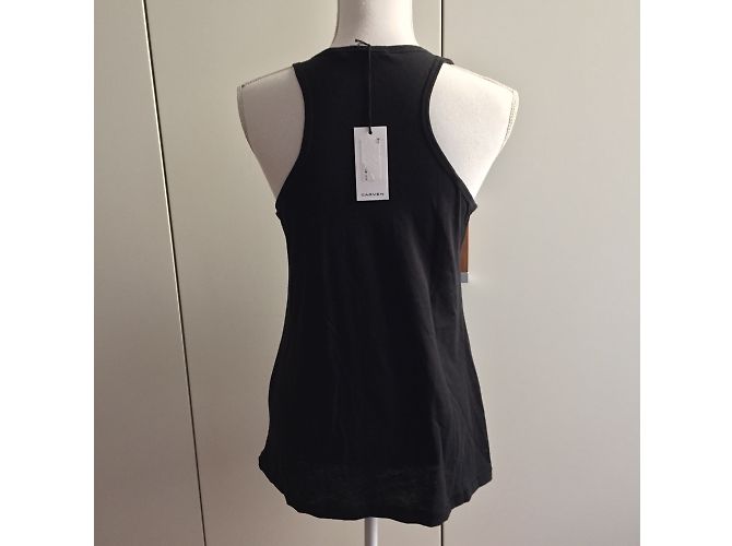 Top sin mangas Carven de algodón negro Talla M - vista 10