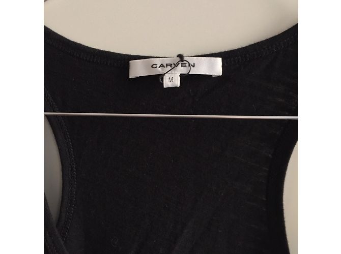 Top sin mangas Carven de algodón negro Talla M - vista 4