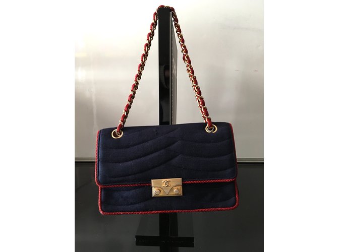 Chanel Handtasche Rot Blau - Ansicht 4