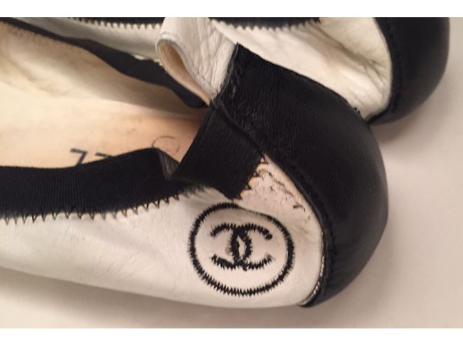Chanel Bailarinas Negro Blanco - vista 10