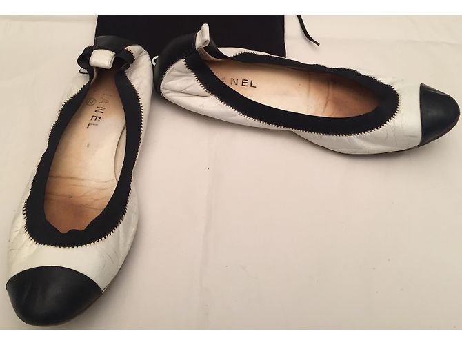 Chanel Bailarinas Negro Blanco - vista 12