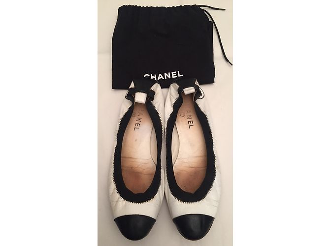 Chanel Bailarinas Negro Blanco - vista 3