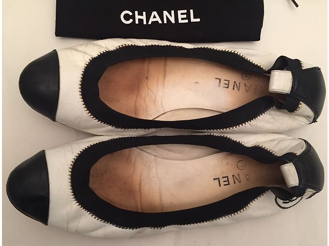 Chanel Bailarinas Negro Blanco - vista 6