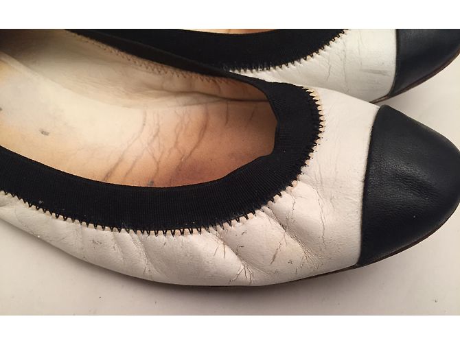 Chanel Bailarinas Negro Blanco - vista 8