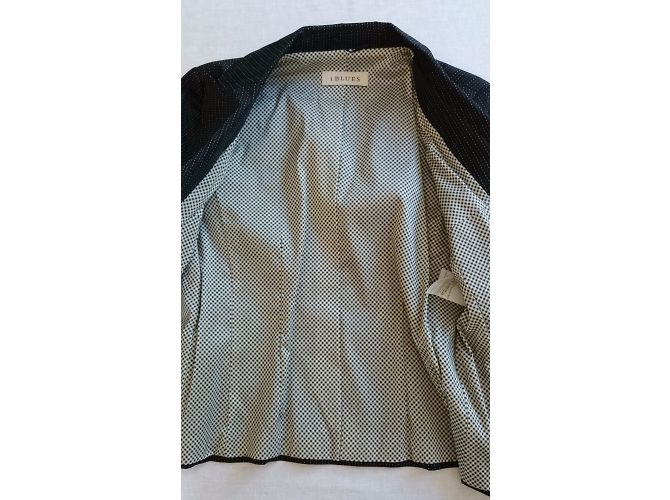 Autre Marque Chaqueta de algodón negra con finas líneas blancas punteadas Negro - vista 8