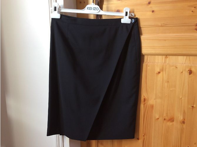 Falda Kenzo de lana negra talla 38 Negro - vista 3