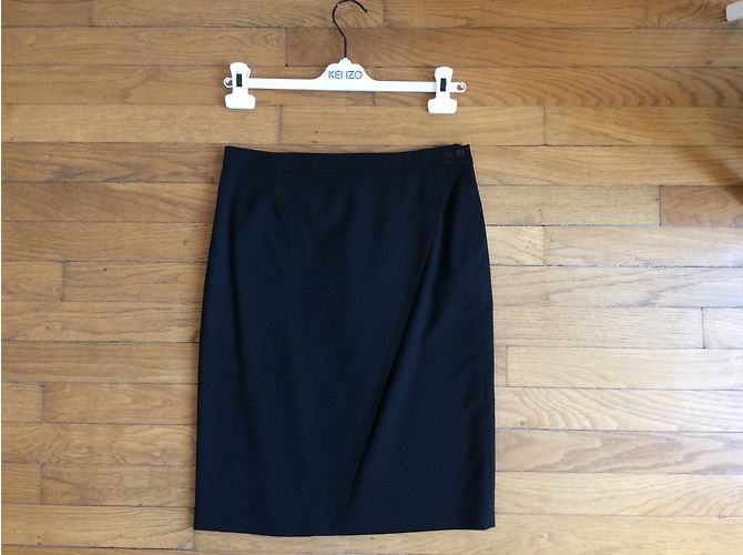 Falda Kenzo de lana negra talla 38 Negro - vista 6