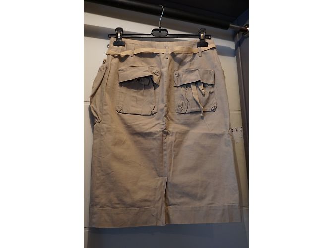 Gonna dritta Isabel Marant in cotone kaki Cachi - vista 4