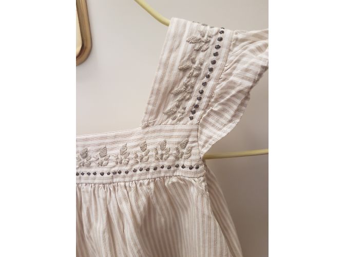Bonpoint Sommerkleid Beige Baumwolle 3 Jahre - Ansicht 5