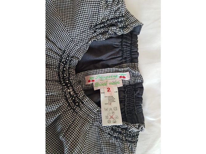Bonpoint Kleid aus Baumwolle schwarz weiß 2 Jahre - Ansicht 6