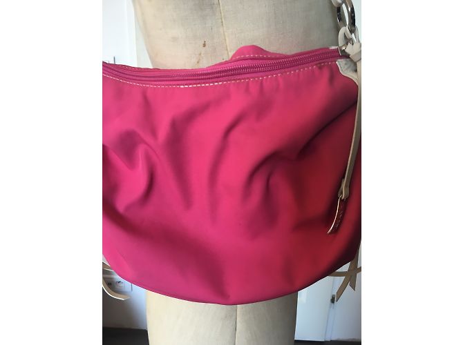 Borsa Lancel Siren rosa in tela e pelle bianca - vista 5