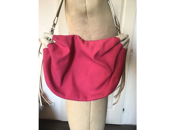 Borsa Lancel Siren rosa in tela e pelle bianca - vista 6