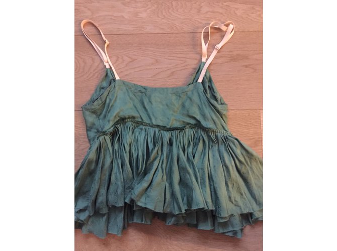 Top de seda Chloé caqui - vista 4