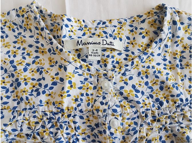 Camicetta floreale Massimo Dutti in cotone 3-4 anni Bianco Blu Giallo - vista 3