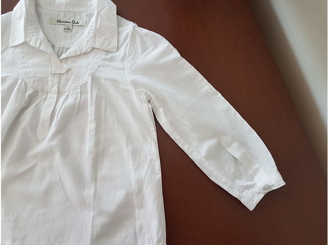 Camicetta in cotone bianca Massimo Dutti 2 anni Bianco - vista 4