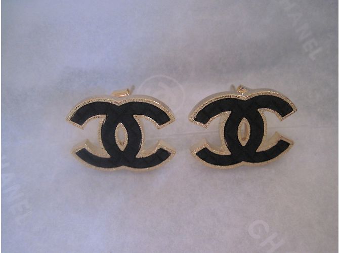 Chanel Brincos Preto Dourado - vista 4