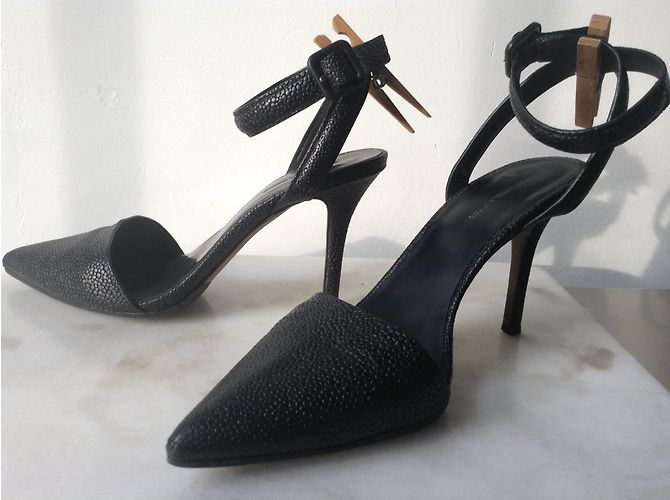 Décolleté Alexander Wang in pelle nera 9cm Nero - vista 3