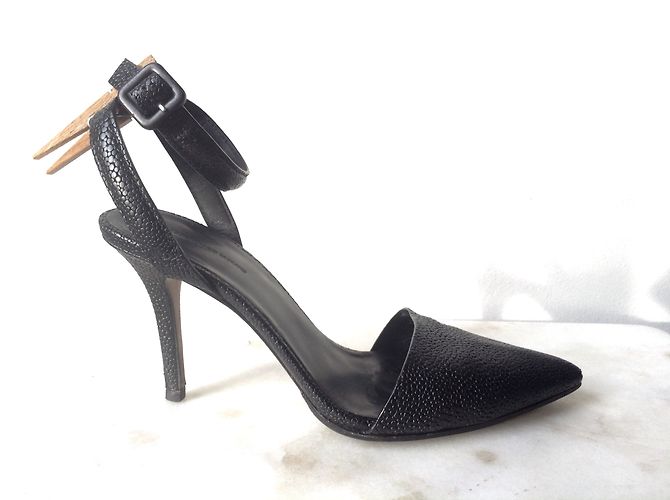 Décolleté Alexander Wang in pelle nera 9cm Nero - vista 4