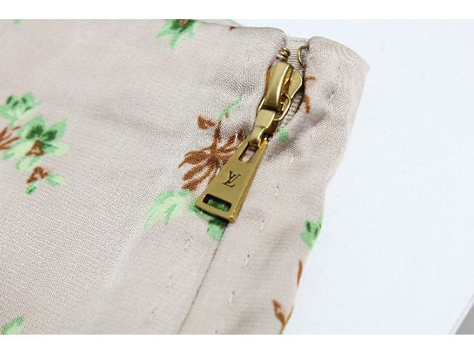 Saia Louis Vuitton Bege Algodão Viscose Poliamida Tamanho 34 - vista 6