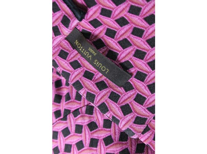 Vestido Louis Vuitton Sin Mangas con Estampado Gráfico Negro Rosa - vista 5