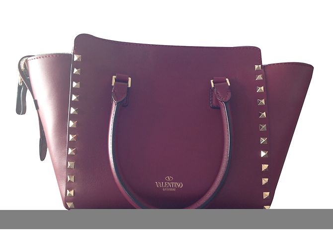 Borsa piccola Valentino Garavani Rockstud in pelle rosso scuro Bordò - vista 2