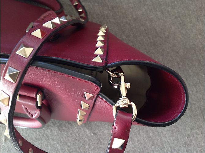 Borsa piccola Valentino Garavani Rockstud in pelle rosso scuro Bordò - vista 4