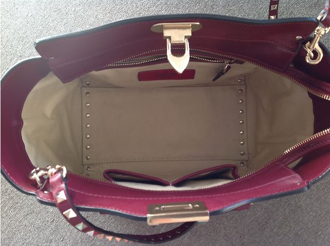 Borsa piccola Valentino Garavani Rockstud in pelle rosso scuro Bordò - vista 5