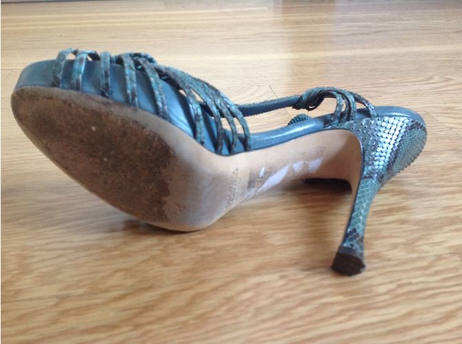 Ermanno Scervino Pumps aus blauem exotischem Pythonleder Größe 37 - Ansicht 3