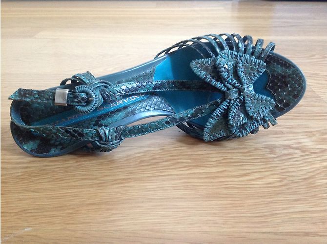 Ermanno Scervino Pumps aus blauem exotischem Pythonleder Größe 37 - Ansicht 5