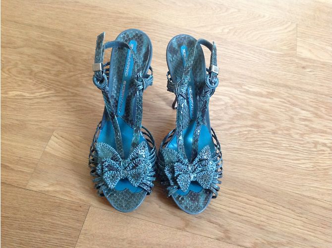 Ermanno Scervino Pumps aus blauem exotischem Pythonleder Größe 37 - Ansicht 6