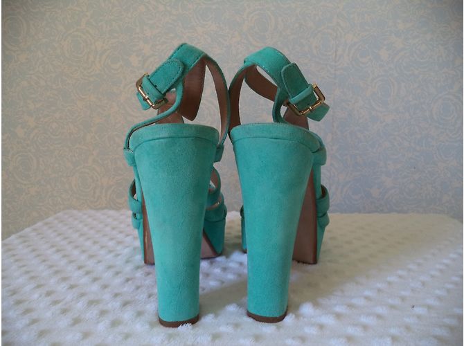Sandali Zara Turchese in Scamosciato 41 Blu - vista 3